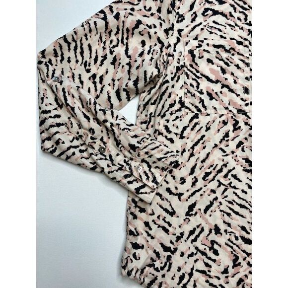Calvin Klein Button Down Shirt Top XSl Women's Tiger Animal Print Tenc… - Picture 5 of 9